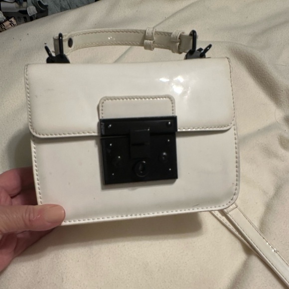 Madden Girl Handbags - Madden Girl White Mini Bag with Black Accents